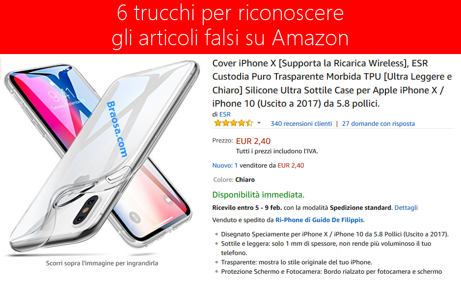 Articoli falsi Amazon come scoprirli ed evitarli