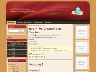 Red Table Blogger Template