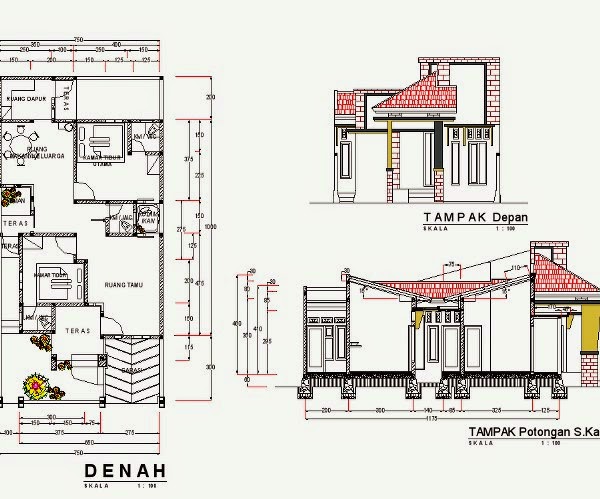 MODEL RUMAH MINIMALIS SEDERHANA Koleksi Denah Rumah 