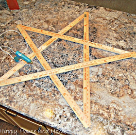 4th of July decor, DIY star, star with yard sticks, wooden star, 