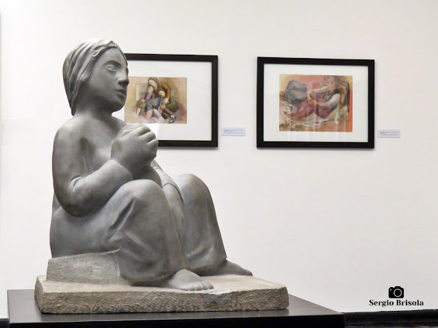 Fotocomposição com a Escultura Maternidade em destaque - Museu Lasar Segall - São Paulo
