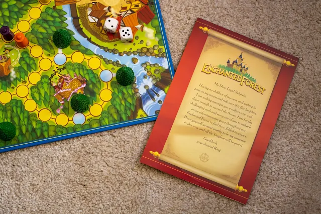 The letter from the King on the front of the instructions of Enchanted Forest