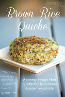 Crustless Brown Rice Quiche - Gluten Free, Low Fat, Healthy