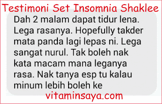 Maksud Insomnia Sukar Tidur Malam Set Shaklee dan Testimoni