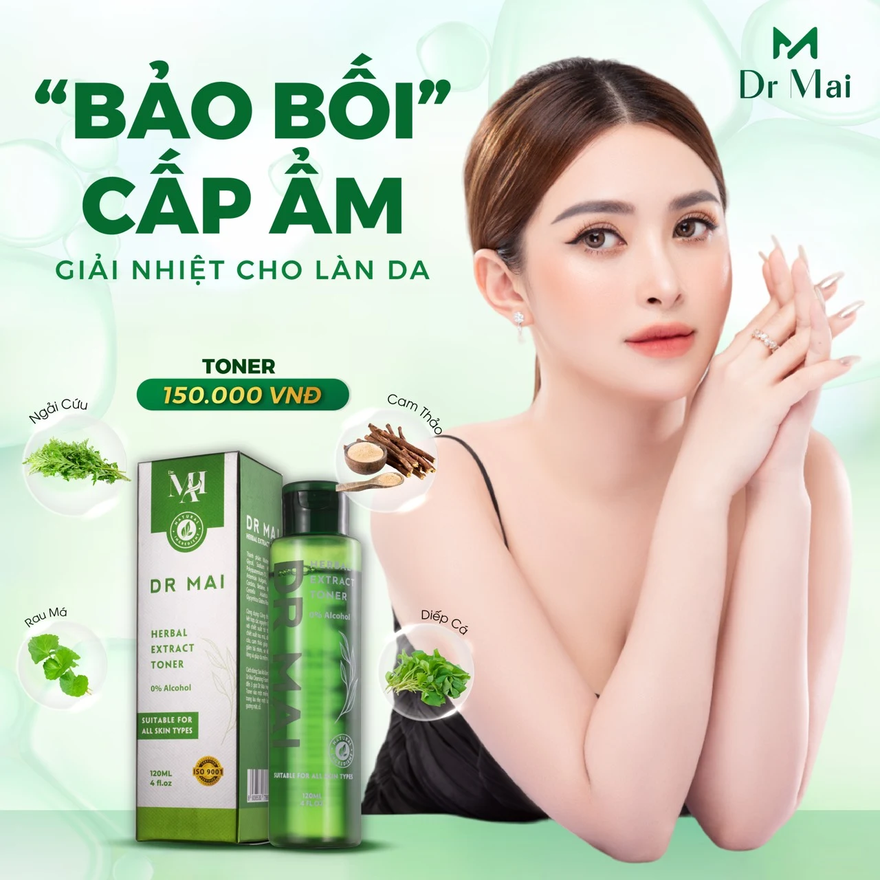 Toner Dr Mai giúp kháng viêm, dịu da, cân bằng độ PH