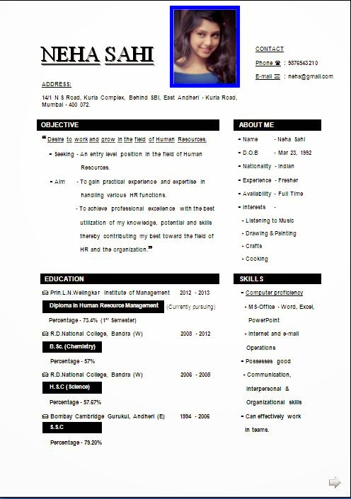 Curriculum Vitae Format Pdf Sri Lanka - Cv Format 2020 In ...