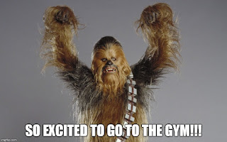 Star Wars Chewbacca loves the gym. So healthy.