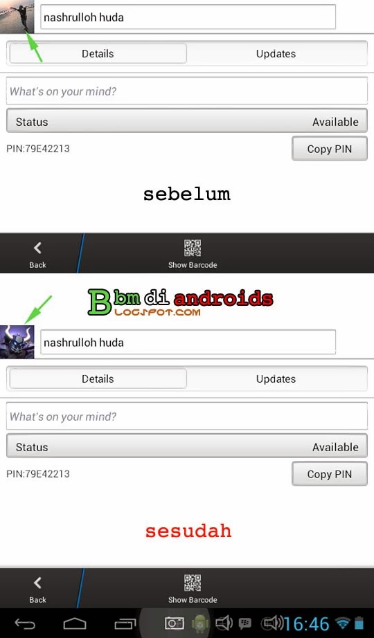 Cara Merubah Profil BBM part # hasil akhir profil