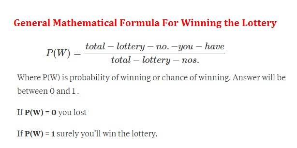 Mathematical Formula For Winning the Lottery