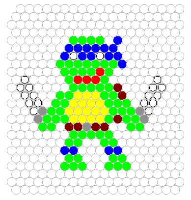 アクアビーズ図案 ミュータント・タートルズ レオナルド