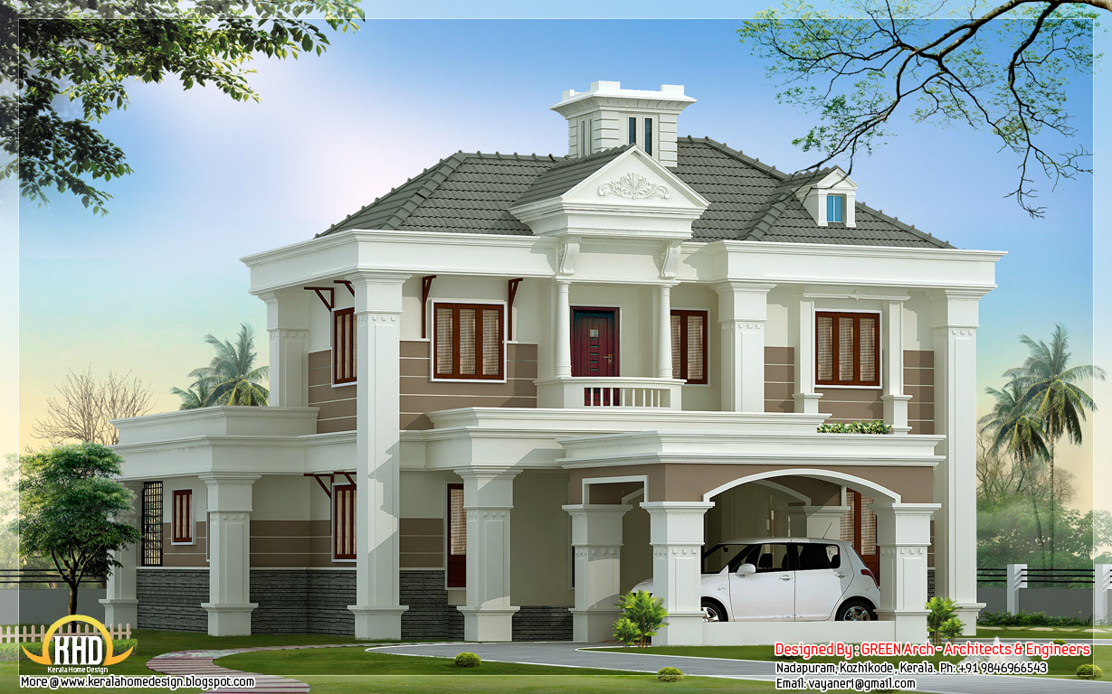 Beautiful double  floor  home  design  2500 sq ft Kerala  