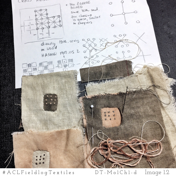 Distant Stitch - Line Drawings Crosses - ACLFieldlog Embroidery Certificate Module 1 - Textile Design Studies