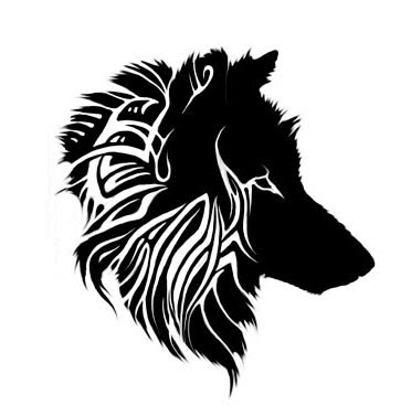 tribal wolf tattoos. Hairy Wolf Tattoo Design