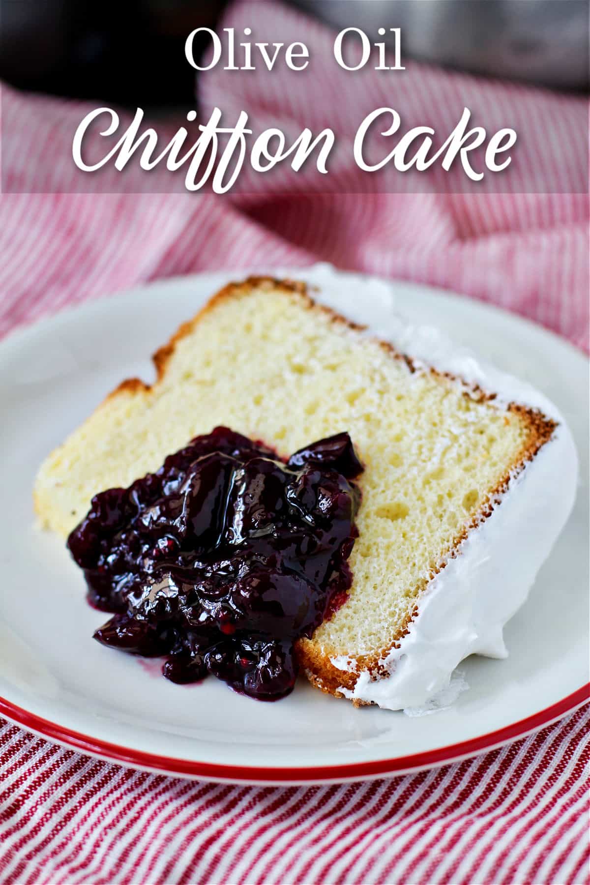 Olive Oil Chiffon Cake on a plate.