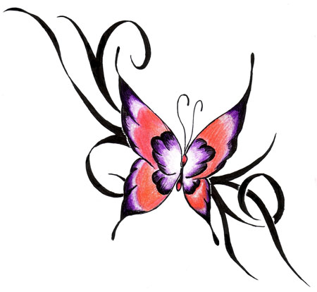 simple butterfly tattoo. picture of utterfly tattoo.