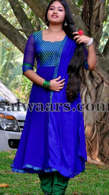 Shalin in Blue Salwar Kameez