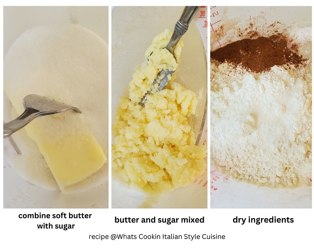 collage of process shots on how to make French Breakfast Puffs