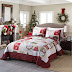 MarCielo 3 Piece Christmas Quilt Set, Rustic Lodge Deer Quilt Bedspread Throw Blanket Lightweight Bedspread Coverlet Comforter Set BY013 (Queen)