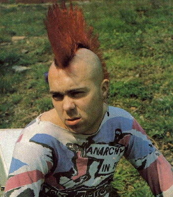 Wattie Buchan punk Mohawk hairstyle. Buchan wears his hair in what is 