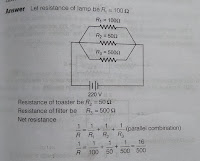  Question 2: an electric lamp of 100ohm a toaster of resistance 50 ohm, and a water filter of resistance 500 ohm are connected in parallel to a 220 volt source. what is the resistance of an electric iron connected to the same source that takes as much current as all three appliances and what is the current through it?