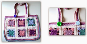 crochet tote bag, market bag, afghans, square motifs,