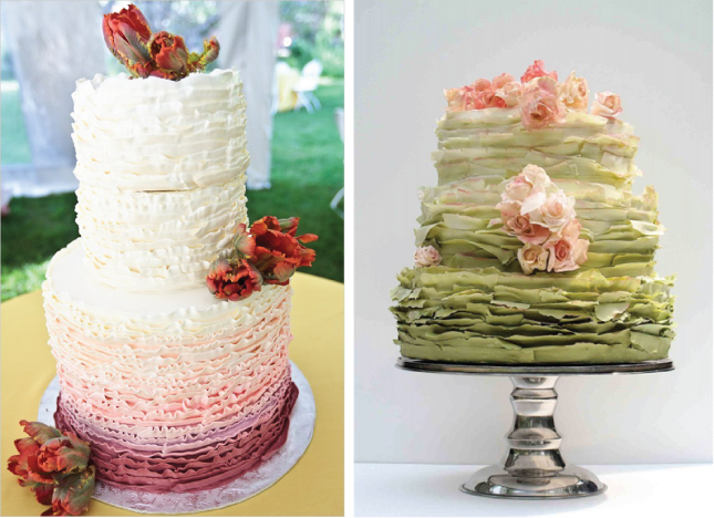 purple and red wedding cakes
