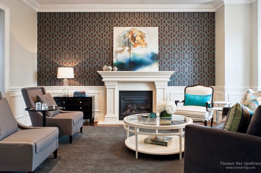 Trendy living  room  wallpaper  ideas  colors patterns and types
