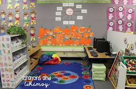 October classroom Crayons and whimsy kindergarten library