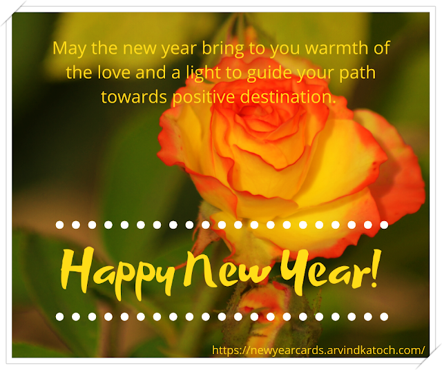 Happy New Year, Cards, positive, destination, rose bud,