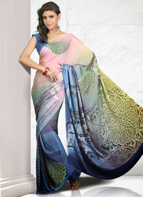 printed-saree-designs-fashion-dresses-2014