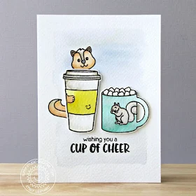 Sunny Studio Stamps: Mug Hugs Wishing You A Cup of Cheer Squirrel Card by Emily Leiphart.