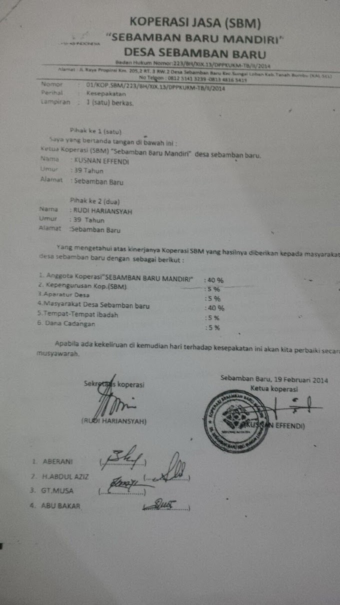 Tidak Transparan, Masyarakat Sebamban Baru Pertanyakan Kinerja Koperasi SBM