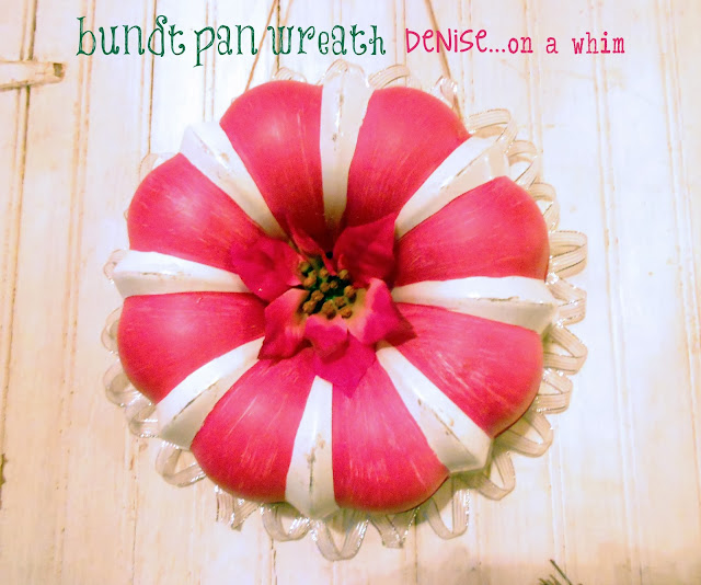 Bundt Pan Candy Cane wreath via http://deniseonawhim.blogspot.com