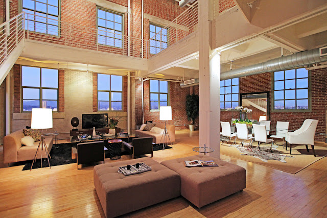 Photo of an amazing penthouse loft interiors