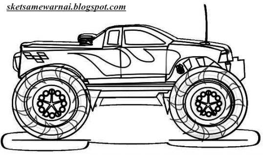  Sketsa  Mewarnai Gambar  Mobil  Sketsa  Mewarnai