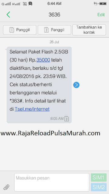 Cara Daftar Paket Internet Telkomsel 35rb Dapat kuota 2,5GB/30 Hari