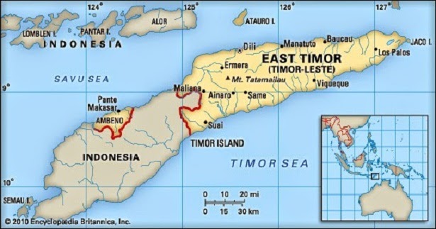 Letak Astronomi Geografis dan Bentang  Alam  negara  Timor 