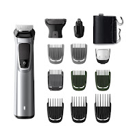 Close-up image of the Philips Multi Grooming Kit MG7715/65, 13-in-1 (New Model), highlighting its versatile features and sleek design.