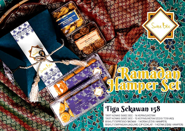 RAYA Cookies - SWEE BEE By Baker Dave Presents Tiga Sekawan 158 Ramadan Hamper Set