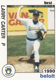 Larry Carter 1990 Beloit Brewers card