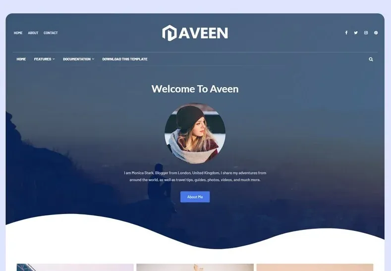 Aveen Blogger Template Portfolio