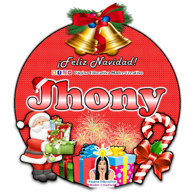 Nombre Jhony - Cartelito por Navidad