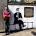 Banksy Graffiti : Black and White Graffiti Design