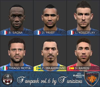 PES 2016 EURO 2016 Facepack vol.6 by Tunizizou