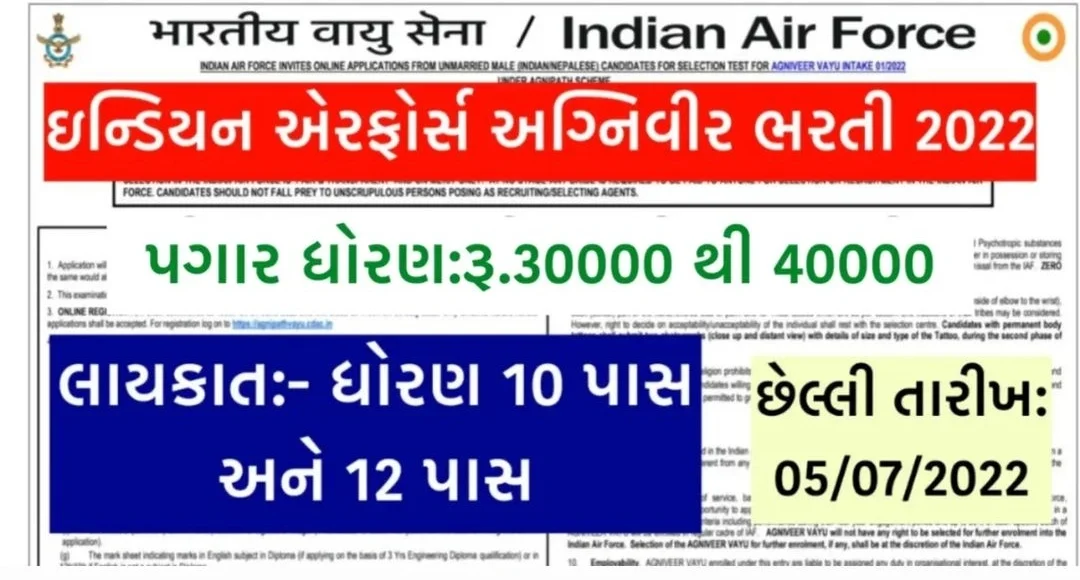 IAF AGNIVEER RECRUITMENT NOTIFICATION