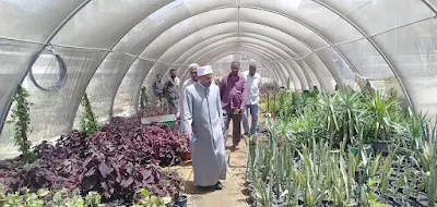 رئيس المنطقة الأزهرية بالسويس يتفقد الصوبة الزراعية