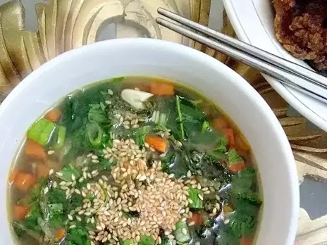 Resep sup rumput laut, seaweed soup recipe