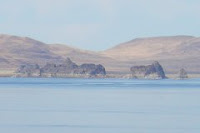 Tufas on western side of lake