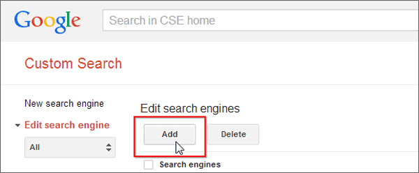 Add Google Search Engine