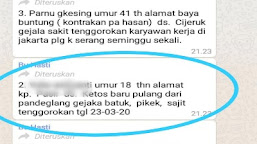 Soal Indikasi ODP Atas Nama YW yang Tersiar di Group WhatsApp, Orang Tua Tidak Terima